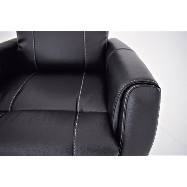 Enjoy Elof El-Lenestol - Fotskammel i svart Eco- skinn + Flekkfjerner for møbler Enjoy Elof El-Lenestol - Fotskammel i svart Eco- skinn + Flekkfjerner for møbler