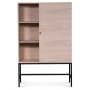 Stilo V.2 highboard - Whitewash / Svart metall