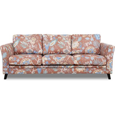 Ekerö 3-seters sofa i blomsterstoff - Eden Parrot Terracotta