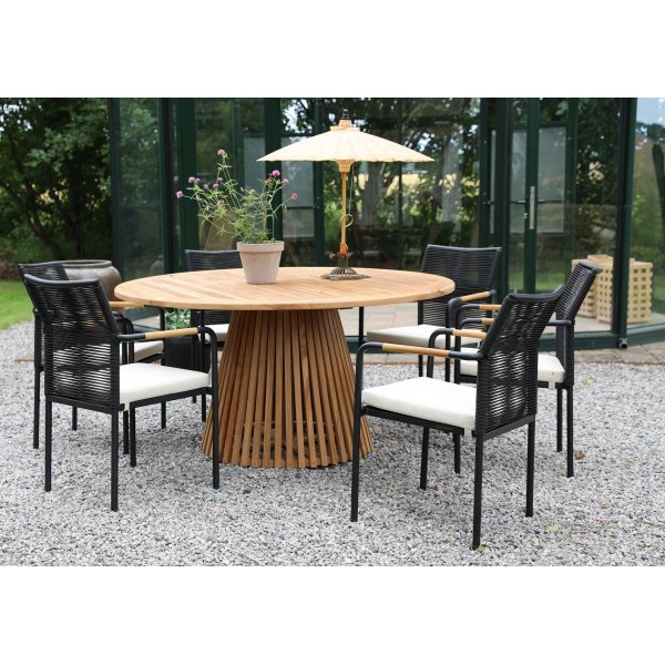 Edenryd rundt spisebord D150 cm - Teak + Treolje til mbler