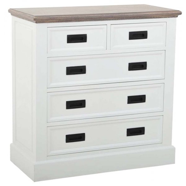 Kommode 85 cm bred Hvit/gråbrun - Knight + Tekstilpleie for møbler Kommode 85 cm bred Hvit/gråbrun - Knight + Tekstilpleie for møbler